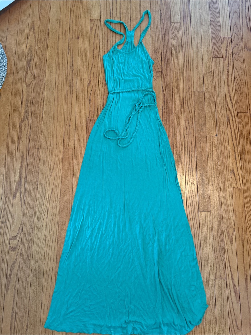 Old Navy Kelly Green Racerback Maxi Dress with Braided Belt